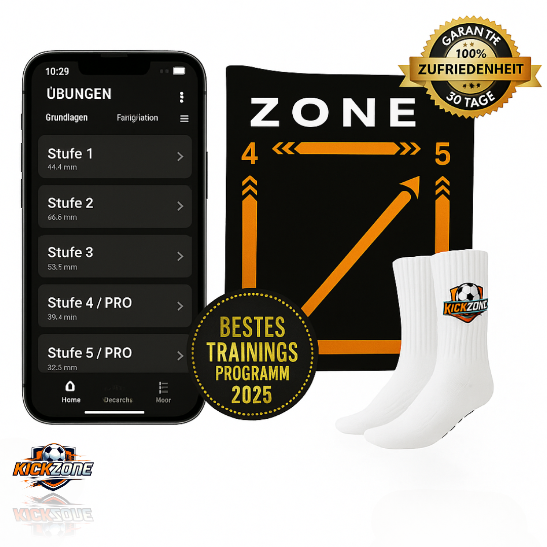 Kickzone™ Fußball-Trainingsmatte + GRATIS Fußballsocken & Trainingsprogramm