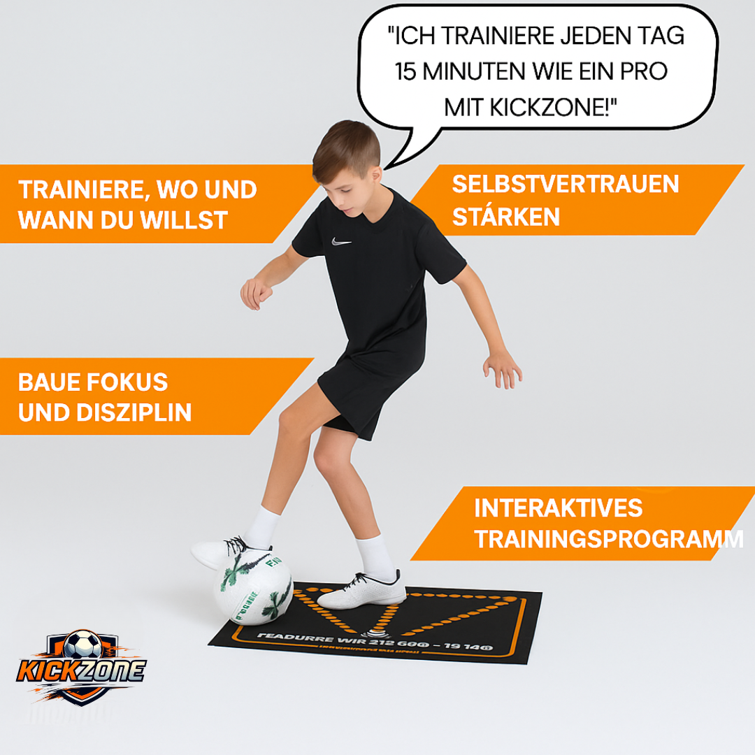 Kickzone™ Fußball-Trainingsmatte + GRATIS Fußballsocken & Trainingsprogramm